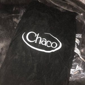 Black and white chacos